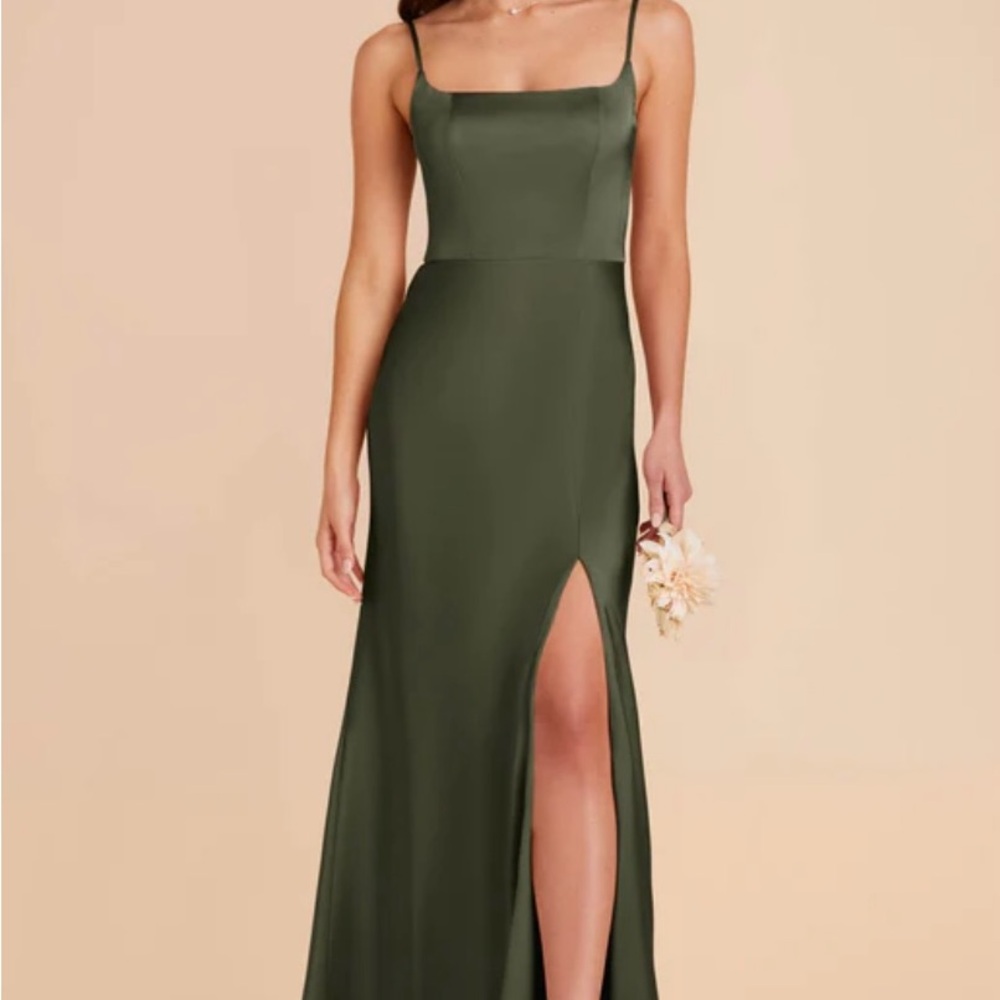 Birdy Grey Mai Dress in Olive Matte Satin